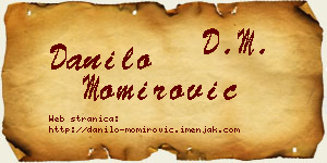 Danilo Momirović vizit kartica